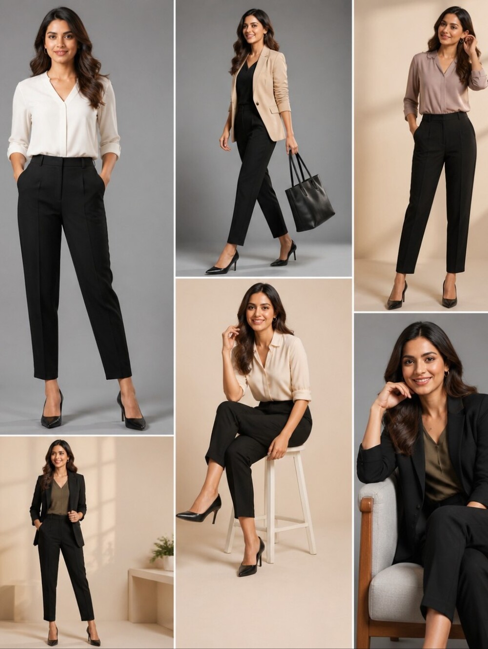 Women's Laura Ashley Black Petite Ankle Length Trousers Size 10 petite